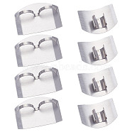 8Pcs 2 Style 430 Stainless Steel Finger Guards for Cutting, Adjustable Safe Thumb Guard Finger Protector, Stainless Steel Color, 64~78x48.5~54.5x19.5~21mm, Inner Diameter: 21.5~26x19.5~21.5mm, 4pcs/style(AJEW-GF0006-63)