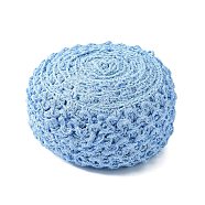 Polyester Elastic Ribbon, for Hair Band Making, Cornflower Blue, 55mm, 5m/roll(EW-TAC0001-10A)