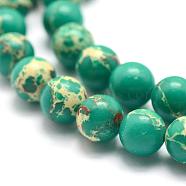 Synthetic Imperial Jasper Beads Strands, Dyed, Round, Green, 8mm, Hole: 1mm, about 50pcs/strand, 15.7 inch(40cm)(G-E330-8mm)
