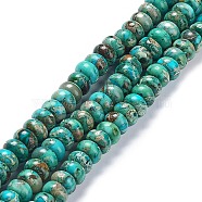 Natural Imperial Jasper Beads Strands, Dyed, Rondelle, Turquoise, 8x5mm, Hole: 0.7mm, about 80~84pcs/strand, 15.94~16.14 inch(40.5~41cm)(G-C034-01C)