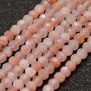 Natural Sunstone Beads Strands, Faceted, Round, 2mm, Hole: 0.5mm, about 178pcs/strand, 15.3 inch(39cm)(G-K182-2mm-12)