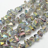 Electroplate Natural Quartz Crystal Chip Beads Strands, Clear, 9~23x5~11x3~8mm, Hole: 1mm, about 62pcs/strand, 15.74 inch(G-L153-01)