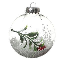 Transparent Plastic Fillable Ball Pendants Decorations, Christmas Tree Hanging Ornament, Round, 98x125mm(XMAS-PW0002-04C)