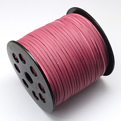 Faux Suede Cord, Faux Suede Lace, One Side Covering with Imitation Leather, Pale Violet Red, 2.7x1.4mm, about 98.42 yards(90m)/roll(LW-R006-07)