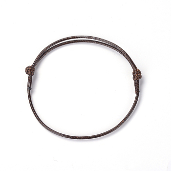 Korean Waxed Polyester Cord Bracelet Making, Coconut Brown, Adjustable Diameter: 40~70mm