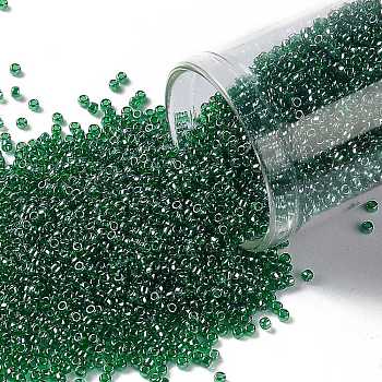 TOHO Round Seed Beads, Japanese Seed Beads, (108B) Transparent Mint Green Luster, 15/0, 1.5mm, Hole: 0.7mm, about 15000pcs/50g