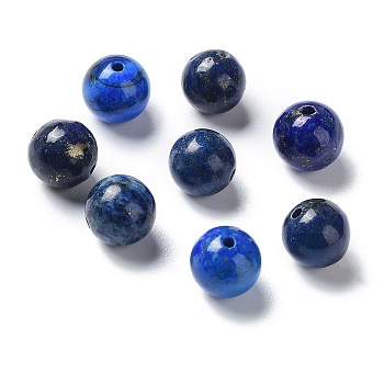 Natural Lapis Lazuli Beads, Dyed, Round, 7mm, Hole: 0.8mm