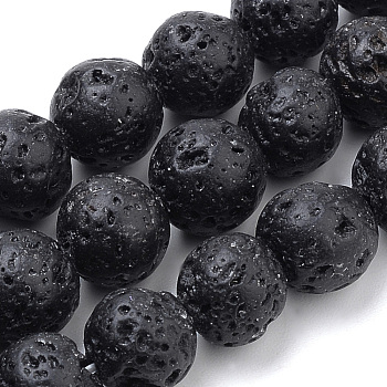 Natural Lava Rock Beads Strands, Dyed, Round, 14mm, Hole: 1mm, about 28pcs/strand, 15.7 inch