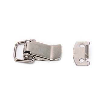 Iron Bag Lock Clasps, with Iron Findings, for DIY Handbag Craft Shoulder Bags Hardware Accessories, Platinum, 47.9x21x9mm, Hole: 3.2mm