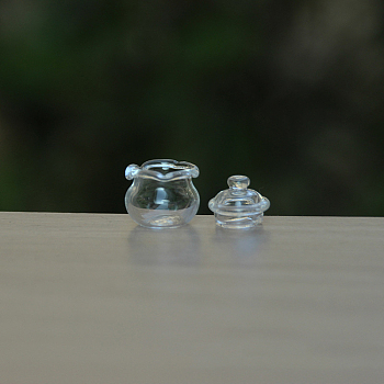 Mini Glass Jar, Micro Landscape Dollhouse Accessories, Pretending Prop Decorations, Clear, 16mm