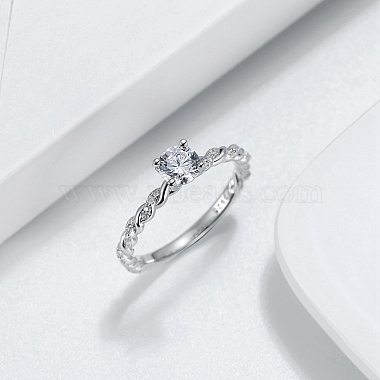 anillo de dedo de plata de ley 925 con baño de rodio(RJEW-C064-01D-P)-2