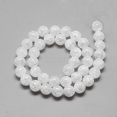 Chapelets de perles de cristal en quartz craquelées naturelles(G-R439-26-8mm)-2