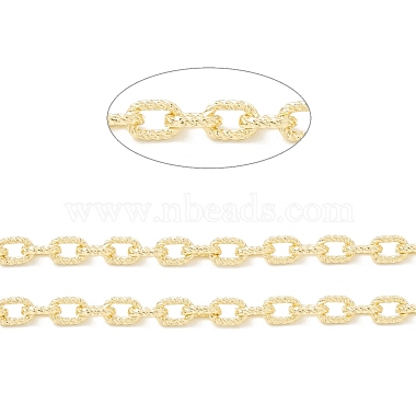 Rack Plating Brass Textured Cable Chains(CHC-B021-01G)-2