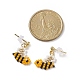 Glass Seed Braided Bees Dangle Stud Earrings(EJEW-MZ00011)-2
