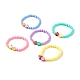 Bracelet extensible de fruits en argile polymère fait à la main avec des perles rondes pour les enfants(BJEW-JB07583)-1