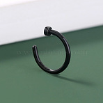 304 Stainless Steel Flat Round Cuff Hoop Nose Rings, Black, 13x13mm(WG9BB1A-05)