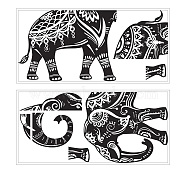 PVC Wall Stickers, Wall Decoration, Elephant, 800x390mm, 2 sheets/set(DIY-WH0228-953)