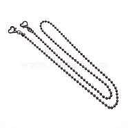 Iron Ball Chain Bag Straps, with Heart-shaped Lobster Claw Clasps, Bag Replacement Accessories, Gunmetal, 122.5x0.6cm(FIND-TAC0003-24B)