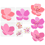 PET Hollow Out Drawing Painting Stencils, for DIY Scrapbook, Photo Album, Flower, 150~300x150~300mm, 6pcs/set(DIY-WH0394-0209)