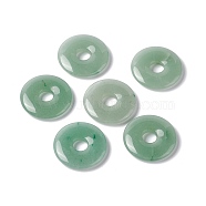 Natural Green Aventurine Pendants, Donut/Pi Disc Charm, 29~30x5~6mm, Hole: 6~7mm(G-I331-01D)