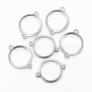 201 Stainless Steel Links connectors, Ring/Circle, Stainless Steel Color, 21x16x1mm, Hole: 1.5mm(STAS-H422-22P)