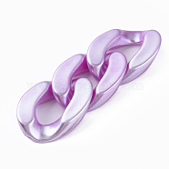 Opaque Acrylic Linking Rings, Quick Link Connectors, for Curb Chains Making, Pearlized, Twist, Plum, 29x20x6mm, Inner Diameter: 8x16mm(OACR-S036-011A-06)