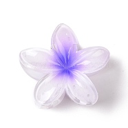 Plastic Claw Hair Clips, with Iron Findings, for Woman Girls, Flower, Violet, 74x79x45mm(X-OHAR-P020-08D)