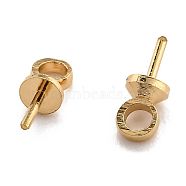 Brass Cup Pearl Peg Bails Pin Pendants, For Half Drilled Beads, Long-Lasting Plated, Real 24K Gold Plated, 7x2.5mm, Hole: 1.6mm, Pin: 1mm(KK-H759-31A-G)