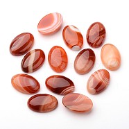 Natural Striped Agate/Banded Agate Oval Cabochons, Dyed, 30x20x8.5mm(G-L394-02-30-20mm)