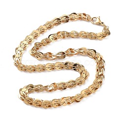 304 Stainless Steel Chain Necklaces, Jewely for Unisex, Real 18K Gold Plated, 19.53 inch(49.6cm)(NJEW-Q335-10G)