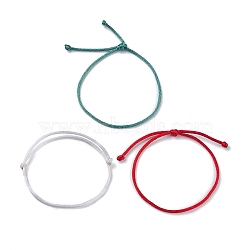 Simple Nylon Cord Bracelets Set, Lucky Adjustable Bracelets for Women, Mixed Color, Inner Diameter: 1/4~3-3/8 inch(0.5~8.5cm) (BJEW-JB07376-01)