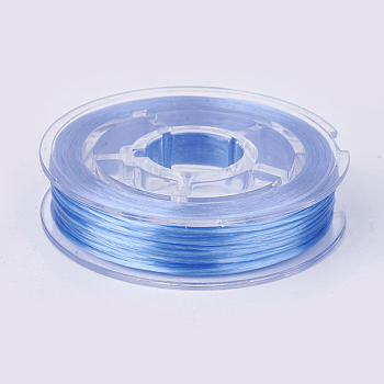 Flat Elastic Crystal String, Elastic Beading Thread, for Stretch Bracelet Making, Cornflower Blue, 0.4mm, about 16.4 yards(15m)/roll