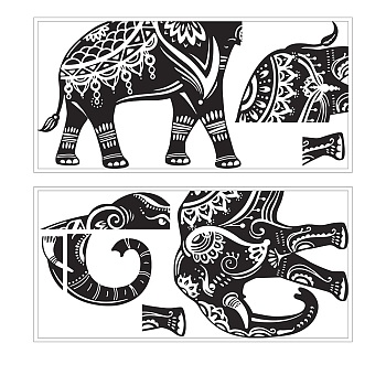 PVC Wall Stickers, Wall Decoration, Elephant, 800x390mm, 2 sheets/set