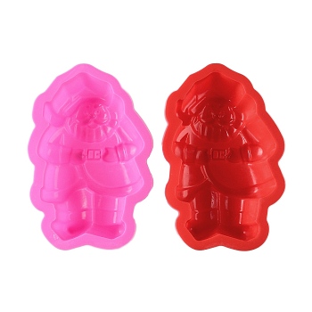 Santa Claus Cake DIY Food Grade Silicone Statue Mold, Portrait Sculpture Cake Molds (Random Color is not Necessarily The Color of the Picture), Random Color, 181x120x40mm