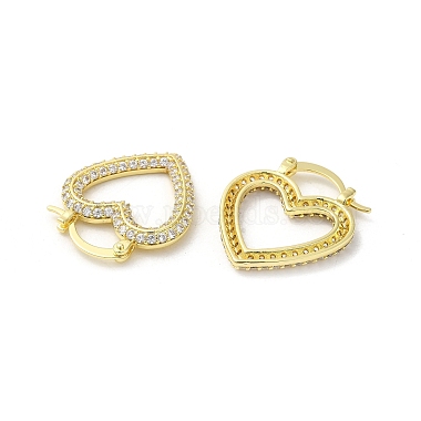 Rack Plating Brass Hollow Heart Hoop Earrings with Cubic Zirconia(EJEW-Q786-07G)-2