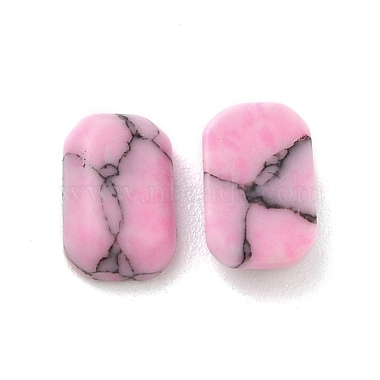 Pink Rectangle Glass Cabochons