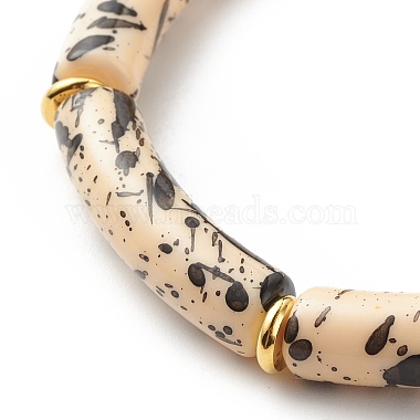 Acrylic Curved Tube Beaded Stretch Bracelet(BJEW-JB08443-05)-4