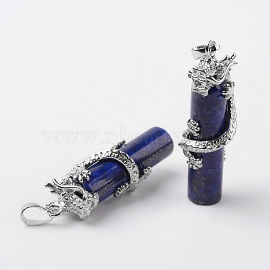 Tube Natural Lapis Lazuli Pendants(G-L455-H10)-2