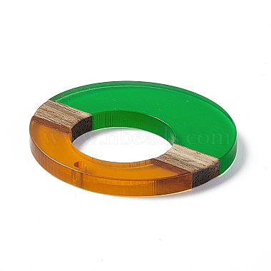Transparent Resin & Walnut Wood Pendants(RESI-M027-03B)-2