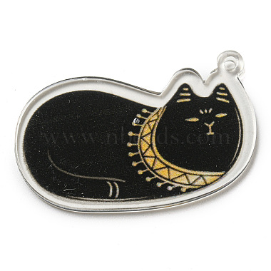 Black Cat Shape Acrylic Pendants