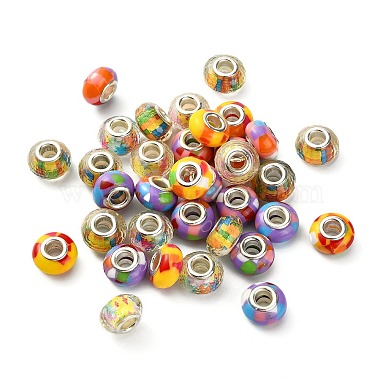 50Pcs 5 Colors Resin European Beads(RESI-CJ0002-41)-3