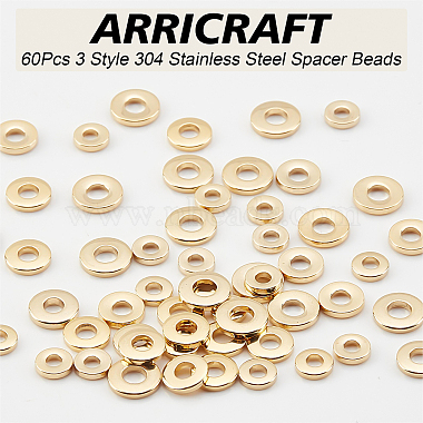 ARRICRAFT 60Pcs 3 Style 304 Stainless Steel Spacer Beads(STAS-AR0001-29)-4