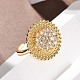 Brass Micro Pave Cubic Zirconia Cuff Open Rings(RJEW-F204-05G)-4