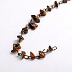 Handmade Natural Tiger Eye Chips Beads Chains for Necklaces Bracelets Making(AJEW-JB00044-03)-1