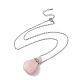 Openable Faceted Natural & Synthetic Mixed Stone Perfume Bottle Pendant Necklaces for Women(NJEW-F296-04P)-3
