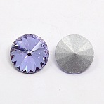 Glass Pointed Back Rhinestone, Rivoli Rhinestone, Back Plated, Faceted Cone, Tanzanite, 14x7mm(X-RGLA-R003-14mm-17)