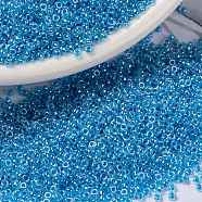 MIYUKI Round Rocailles Beads, Japanese Seed Beads, (RR537) Blue Ceylon, 15/0, 1.5mm, Hole: 0.7mm, about 5555pcs/10g(X-SEED-G009-RR0537)