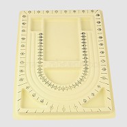 Plastic Rectangle Bead Design Boards, Necklace Design Board, Flocked, 9.25x12.80x0.79 inches, Light Yellow(TOOL-E004-01)