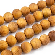 Natural Wood Beads Strand, Round, 8~8.5mm, Hole: 1.5mm, about 50pcs/strand, 15.5 inch(39.5cm)(WOOD-F006-01-8mm)