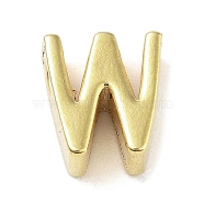 304 Stainless Steel Pendants, Real 24K Gold Plated, Letter W, 8x7x4mm, Hole: 1.6mm(STAS-S137-01G-W)